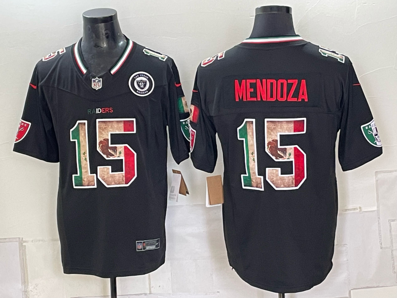 Men 2026 Oakland Raiders #15 Mendoza Black Nike Limited NFL Jersey 0907002
